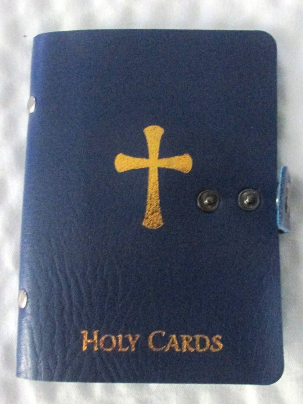 Blue Holy Prayer Card Book holds 40 cards